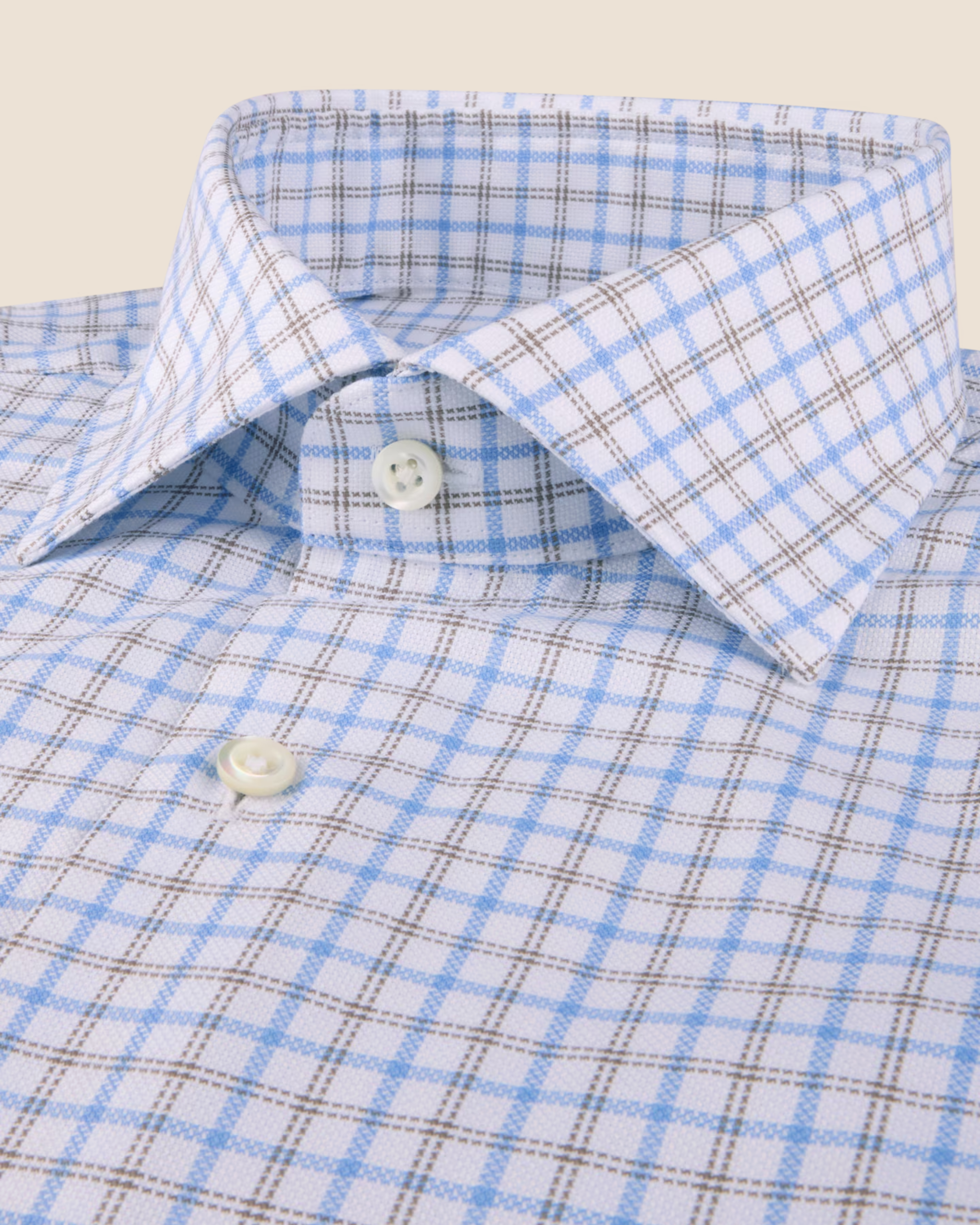 Regular Skjorte Rutet - Lys blå