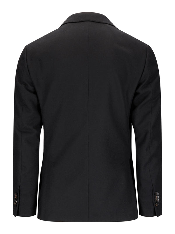 Enkeltspent ull & cashmere jakke i flanell-Lardini-www.gunnaroye.no