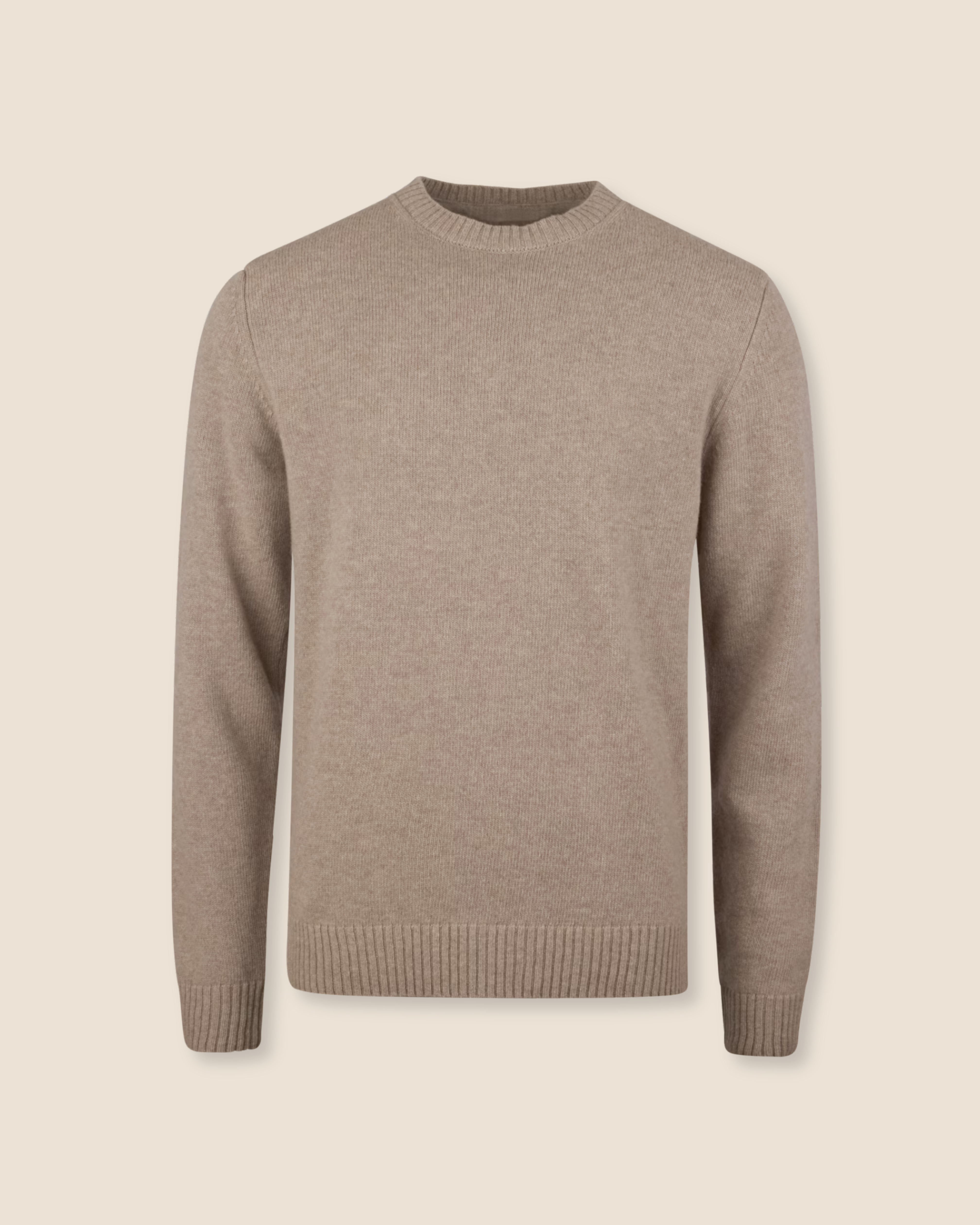 Merino Genser Rundhals - Beige