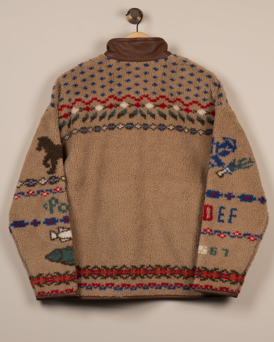 Fleece Jakke med scenemotiv - Khaki