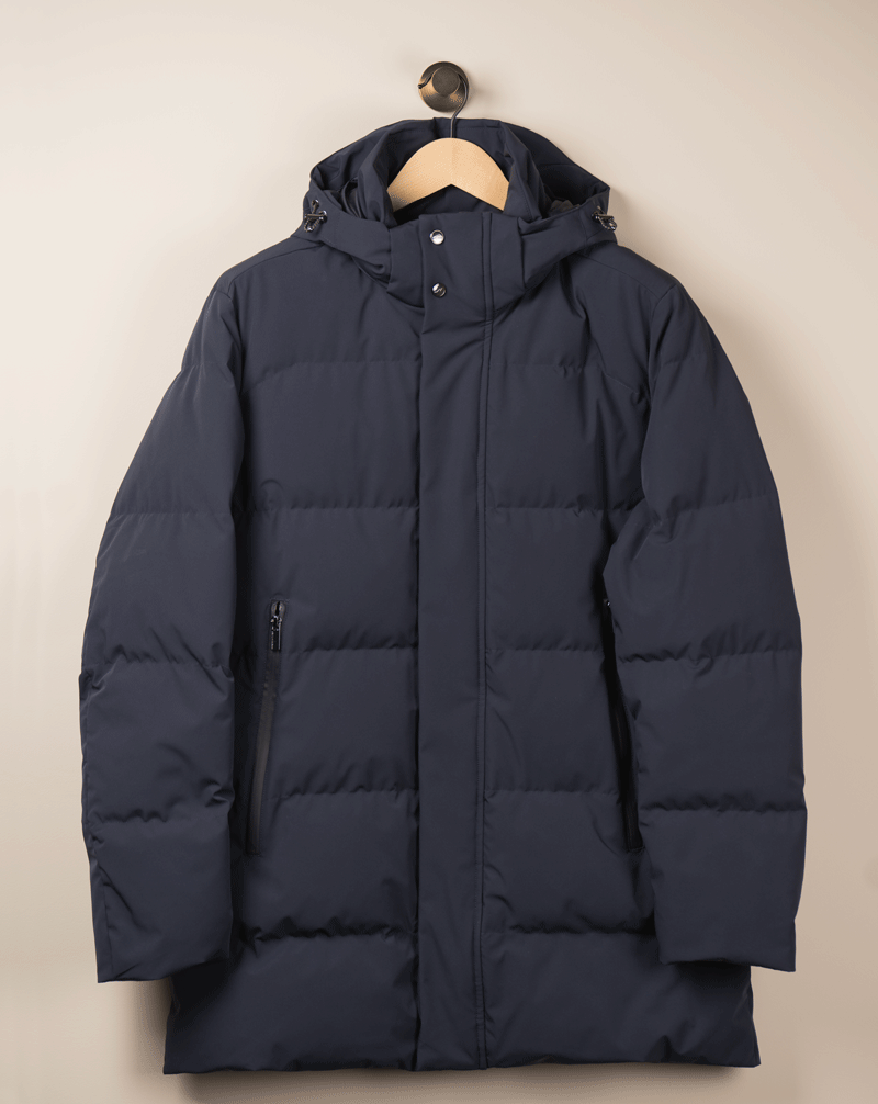 Dun Jakke Lang - Navy