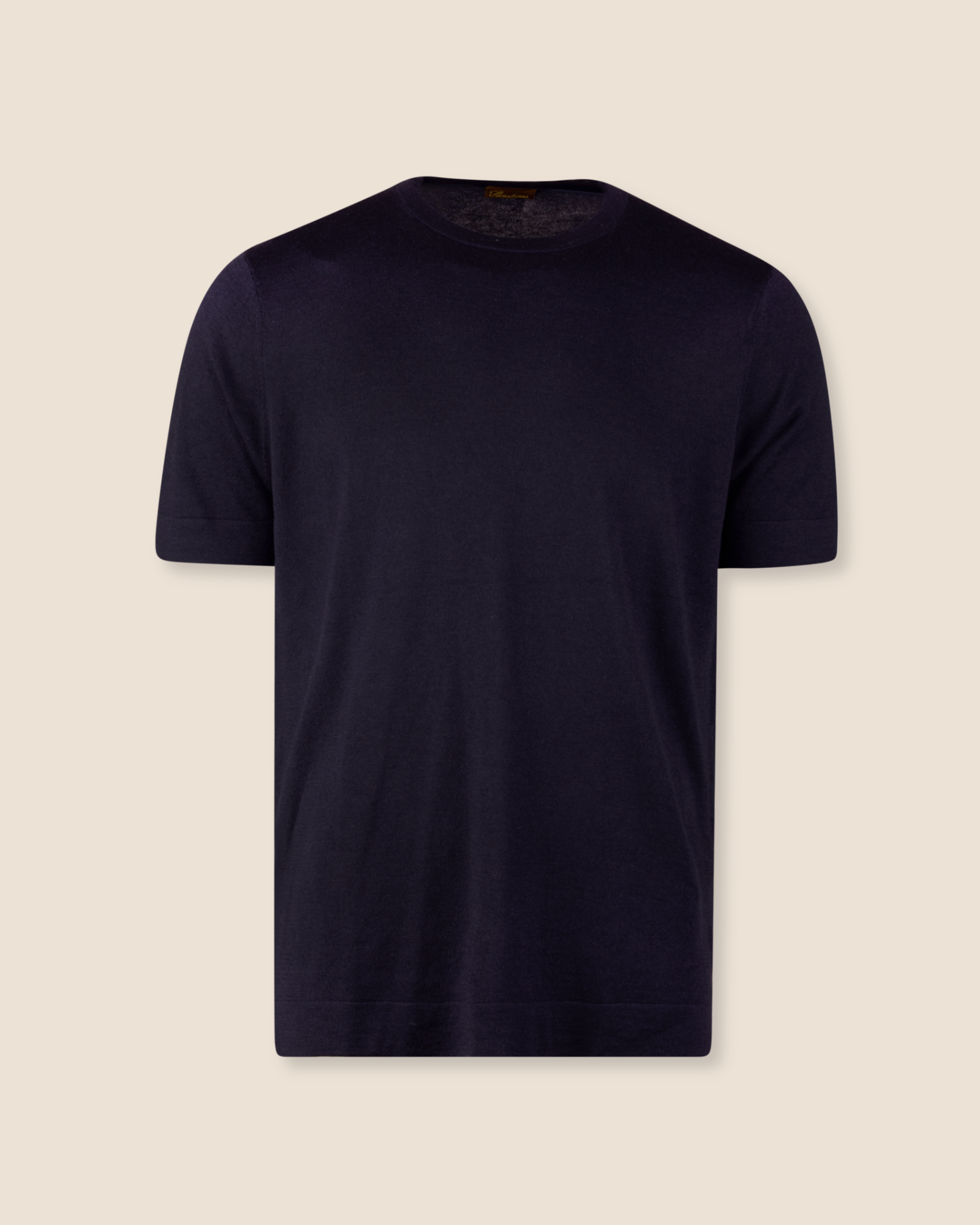 Cashmere/Silke T-Skjorte - Navy