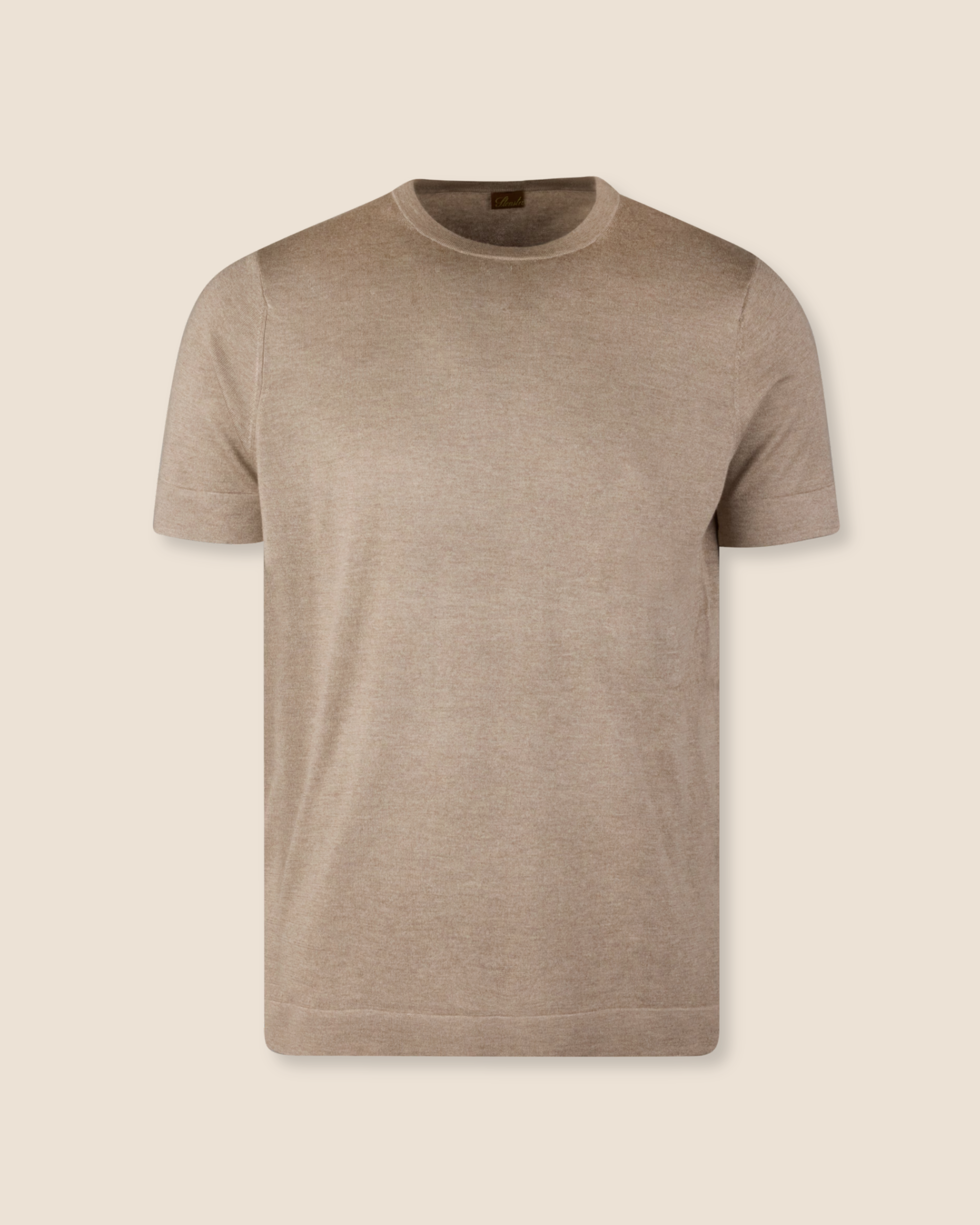Cashmere/Silke T-Skjorte - Beige