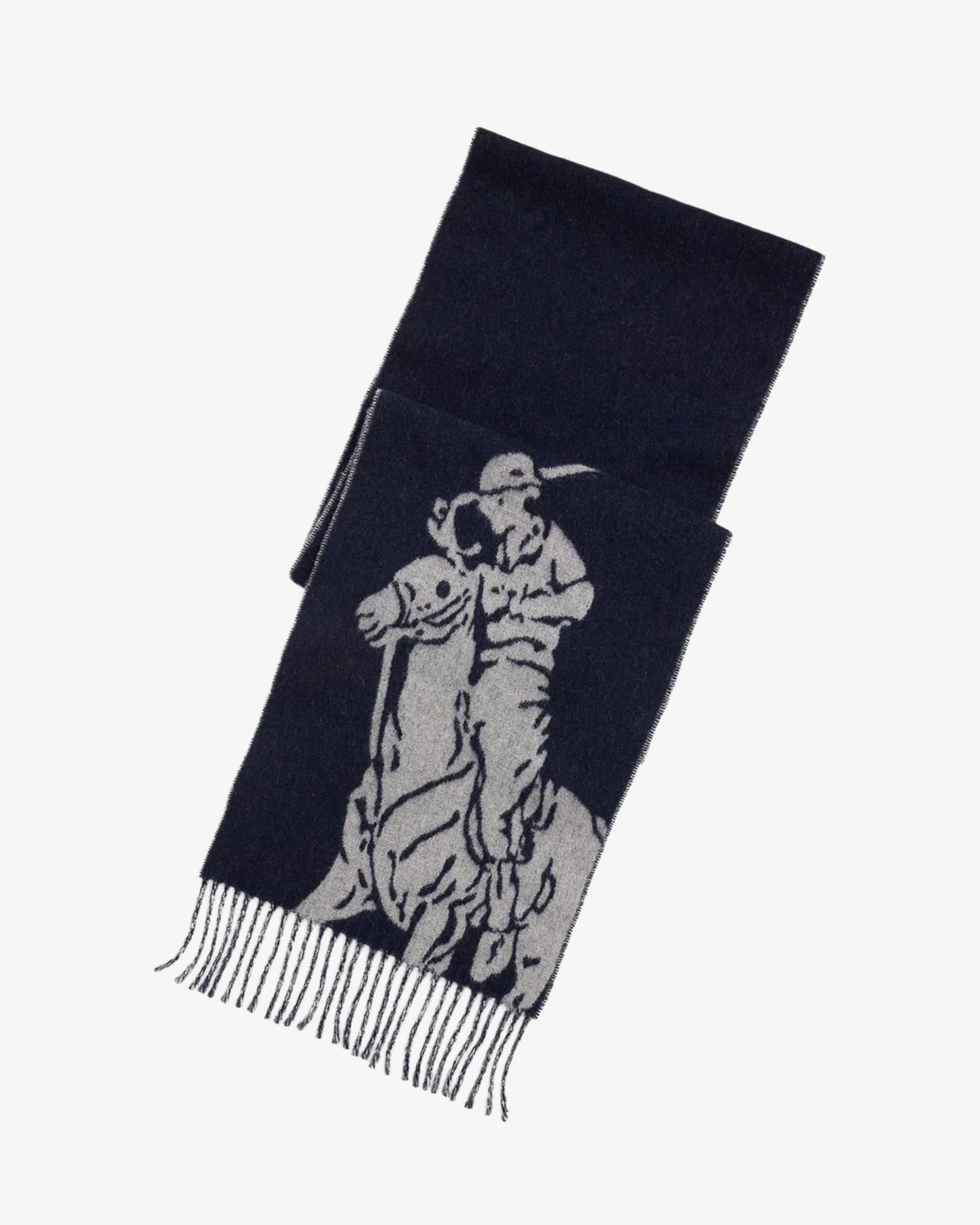 Big Pony Wool-Blend Scarf - Navy