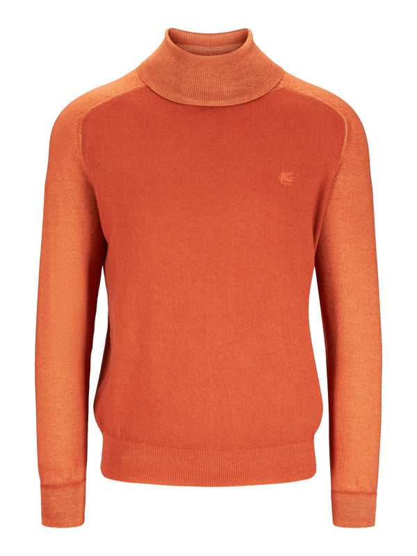 Orange Logo-brodert ull-høyhalsgenser-Etro S,p,A.-www.gunnaroye.no