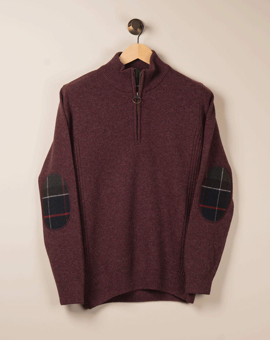 Half Zip Burgunder