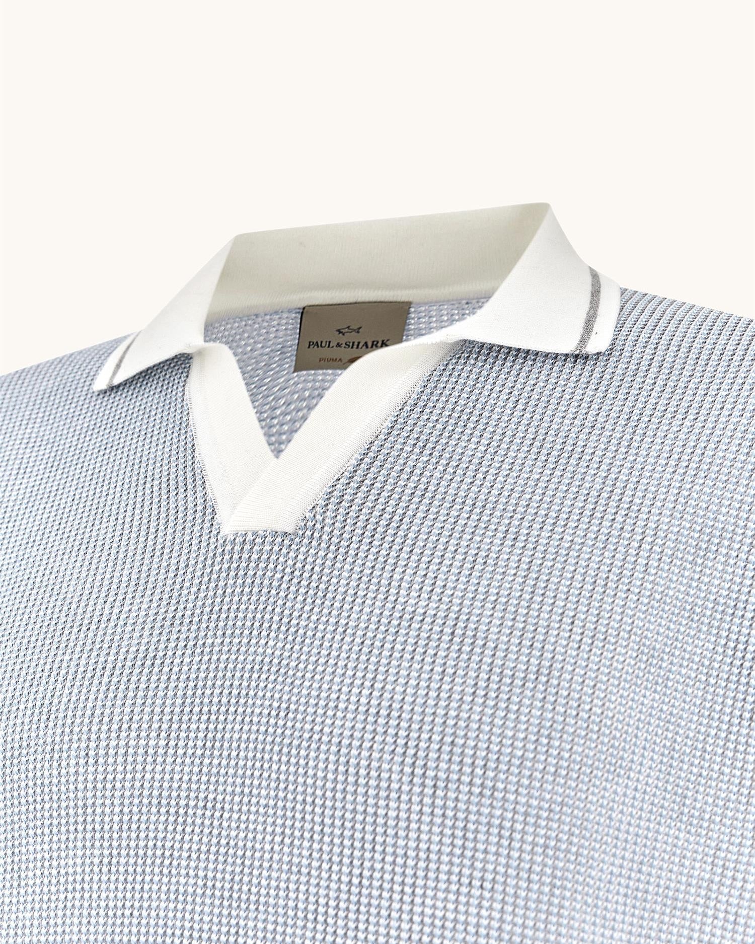 Polo Skjorte Bomull - Lys blå