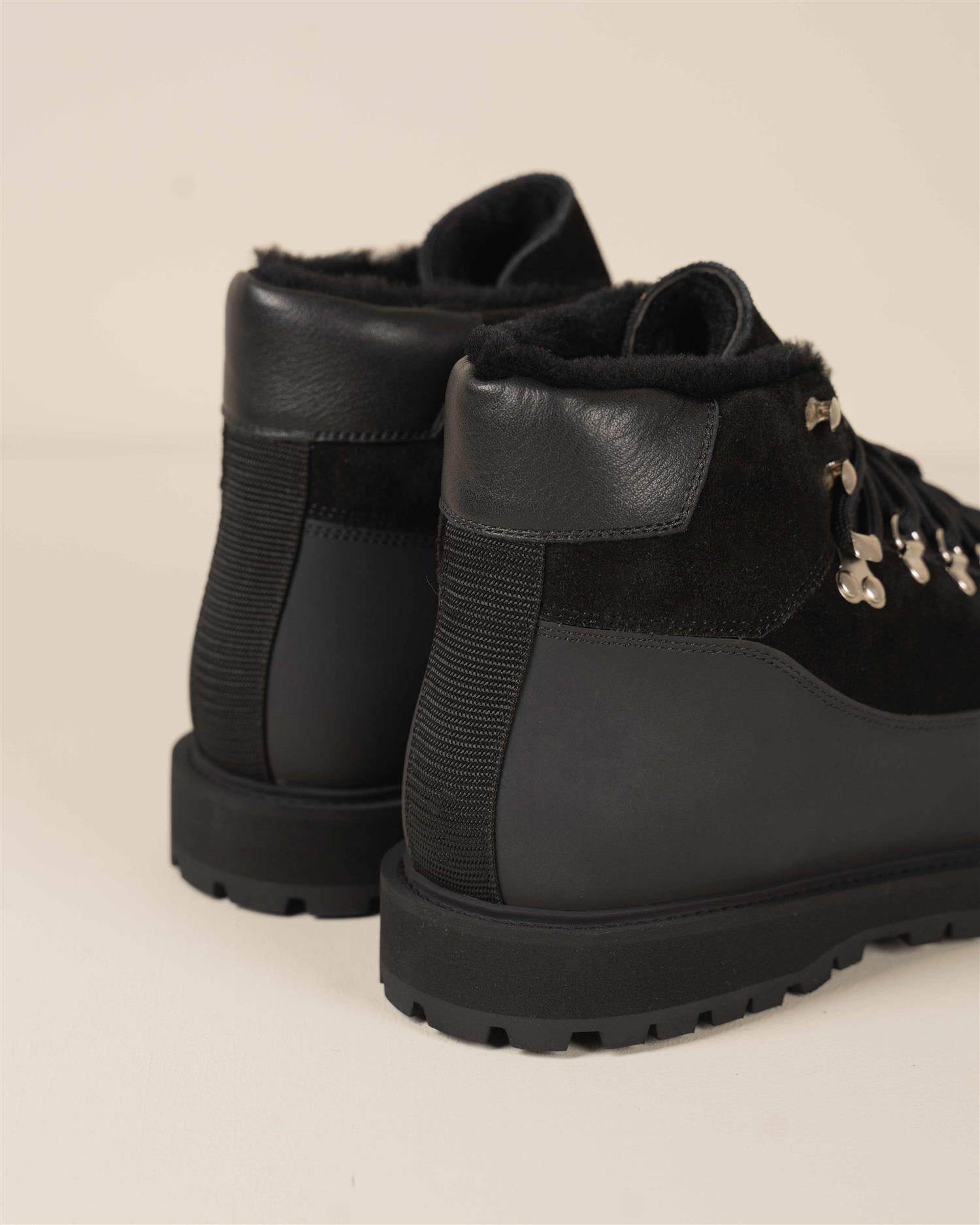 Terrein Boot W/Rubber Panel  and Sherling - Sort