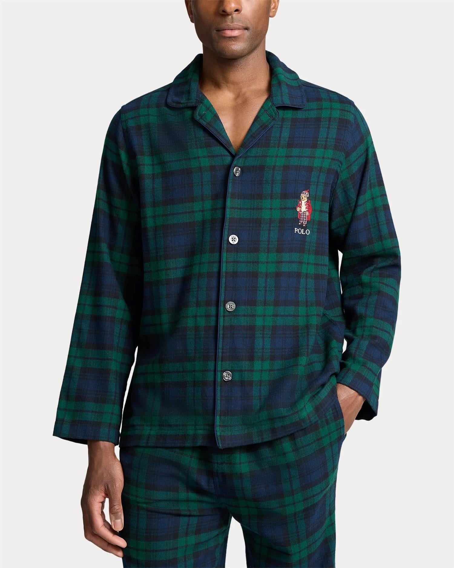 Polo Bear Plaid Flannel Pyjama Set