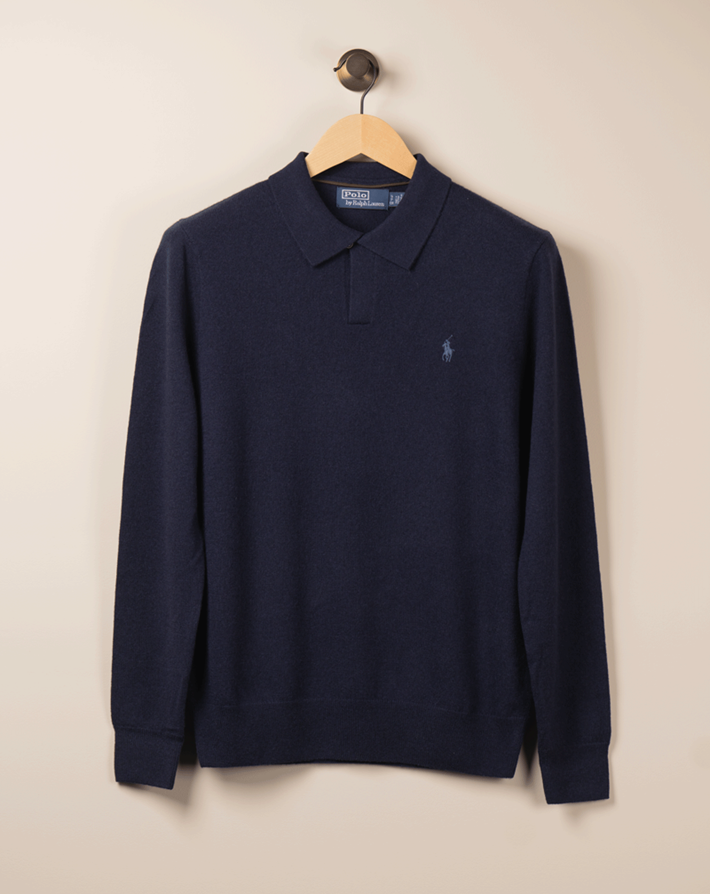 Wool Johnny-krage Genser - Navy