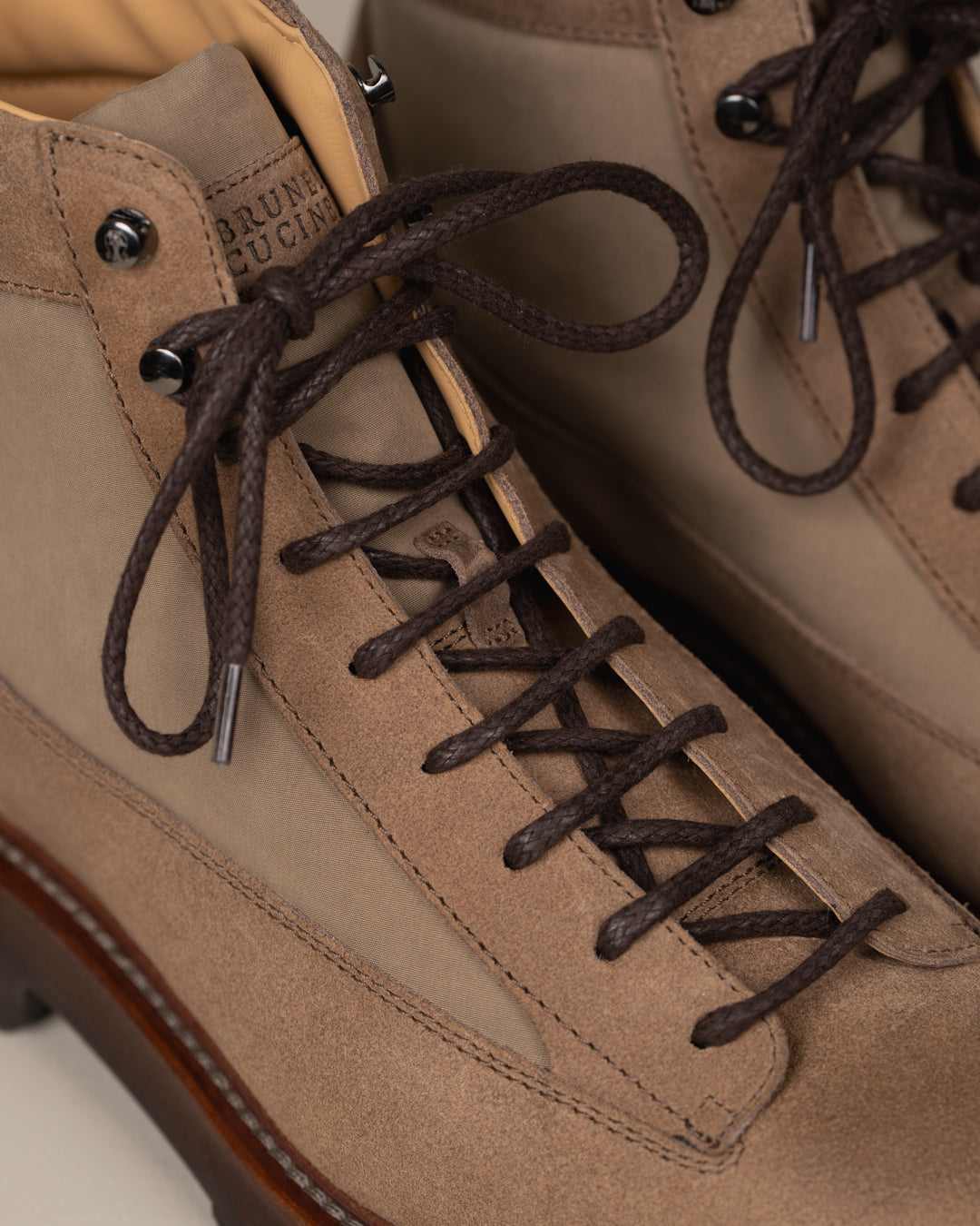Nylon-Trimmed Suede Hiking Boots