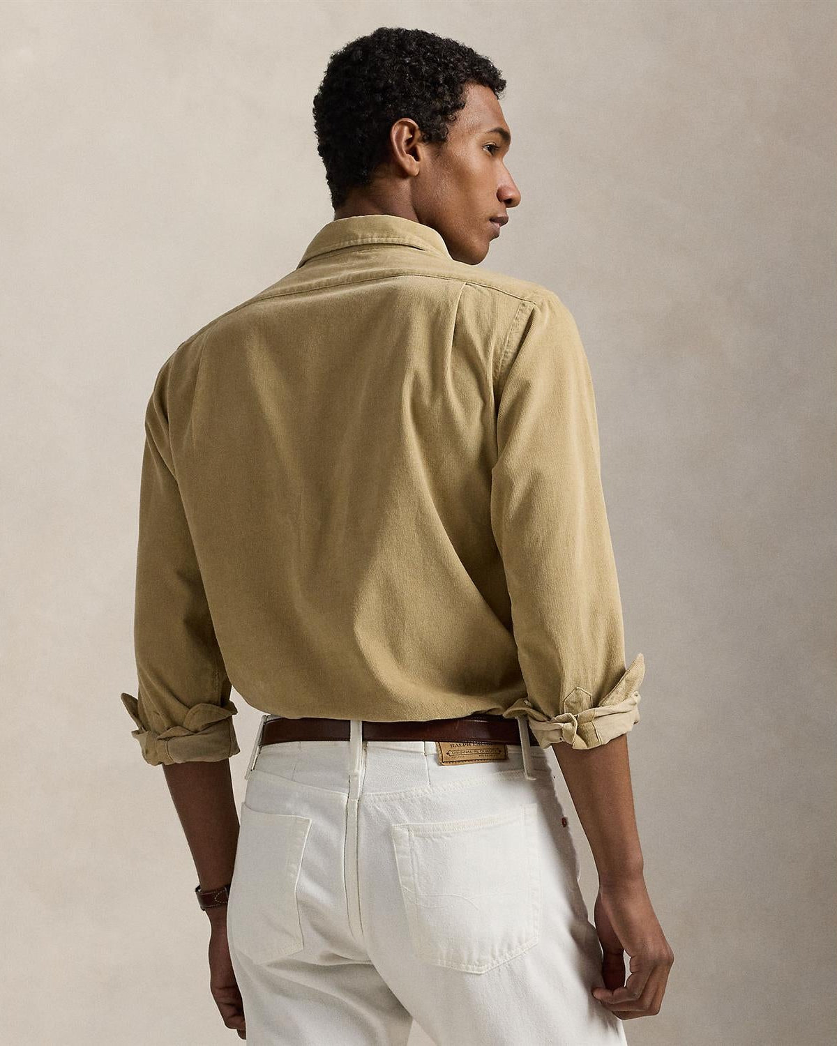 Cord Skjorte Custom Fit - Beige
