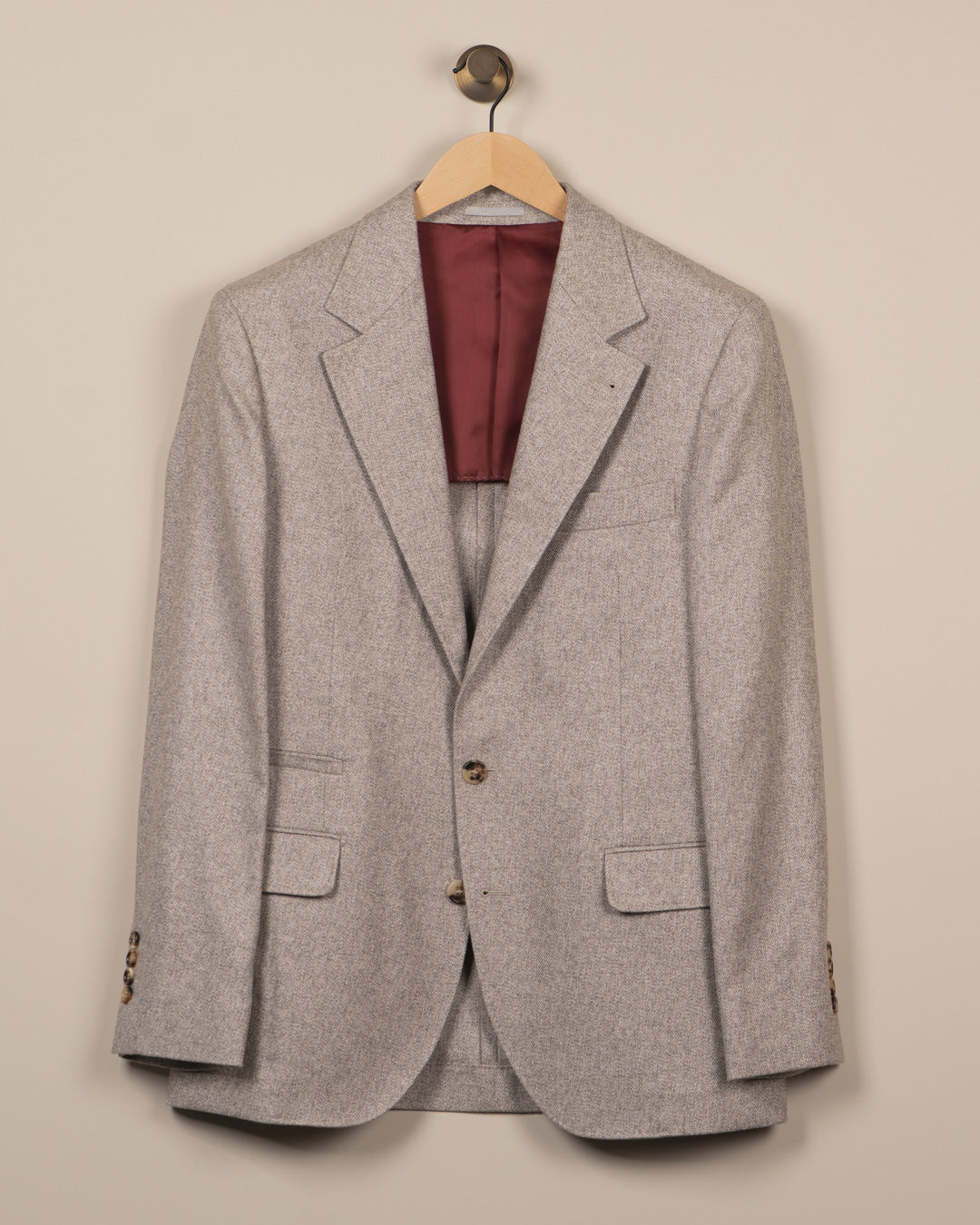 Silke og cashmere cavalry tweed deconstructed blazer - Grå