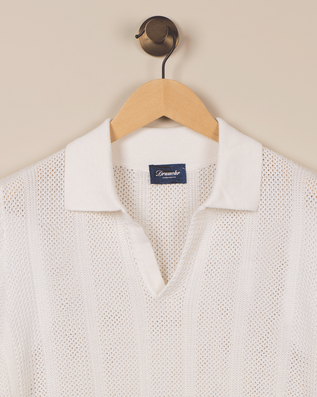 Mønstret Polo Korterm - Hvit