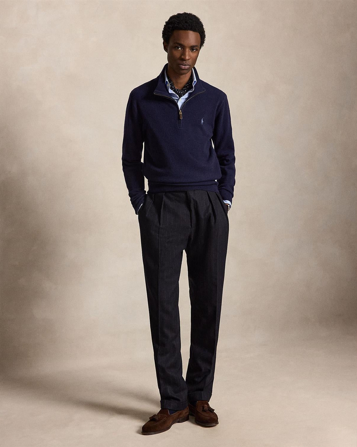 Merino Half Zip - Navy