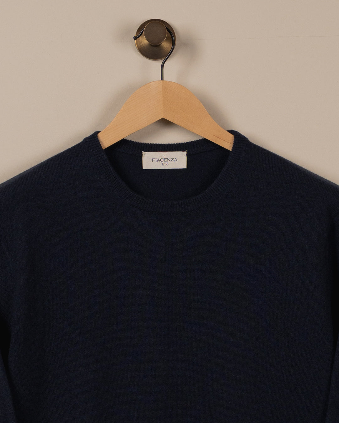 Cashmere crewneck genser - Navy