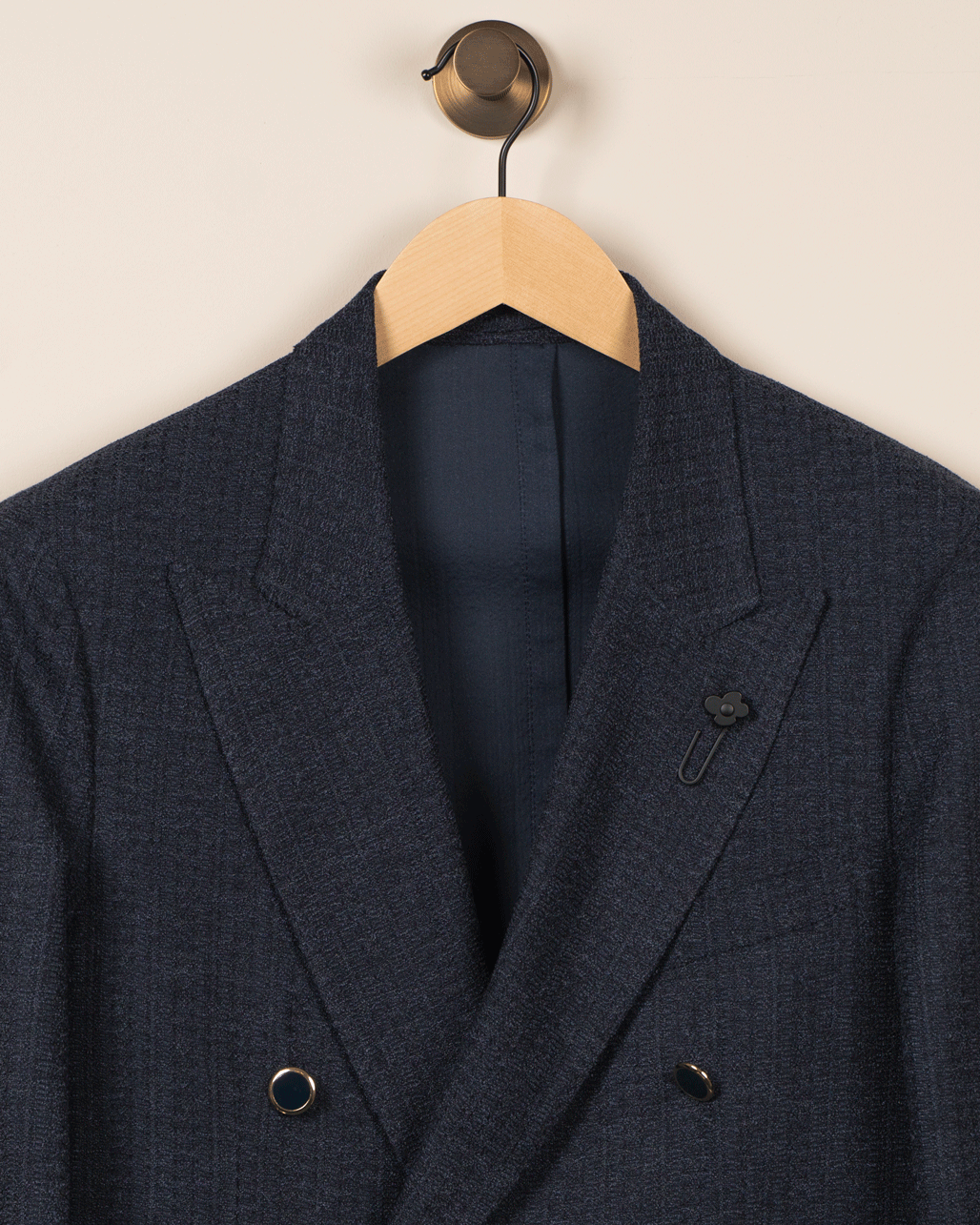 Dobbeltspent uforet jakke - Navy