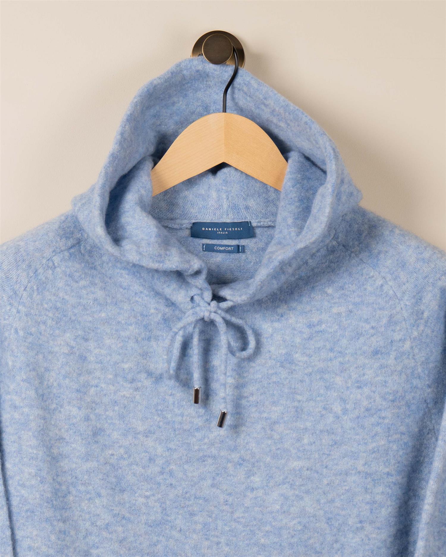 Hoodie Vasket Ull - Lys blå