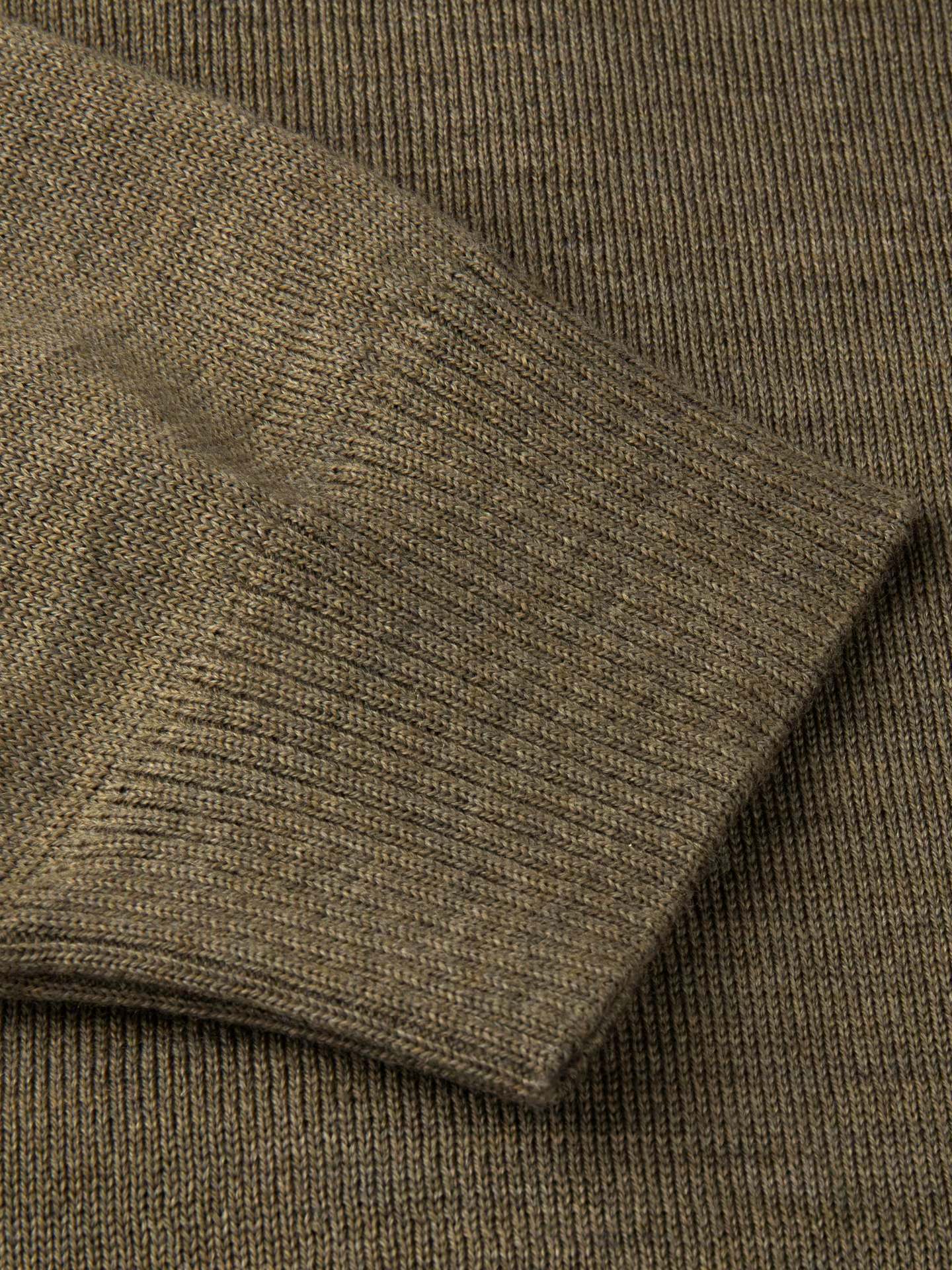 Merino Full Zip Cardigan - Oliven