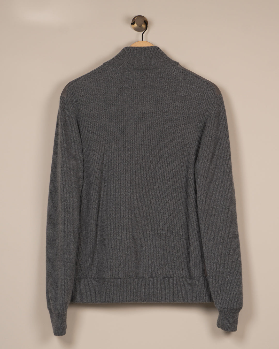 Semsket Skinn Og Cashmere Bomber Jakke - Beige