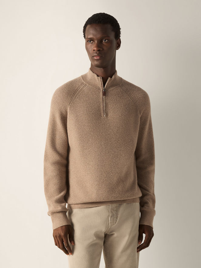 Mélange Oasi Cashmere Zip - Beige