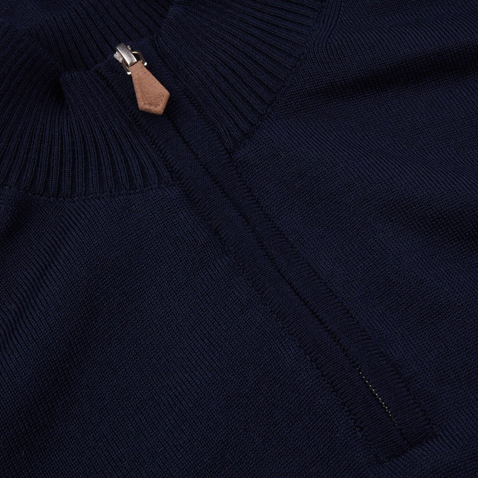 Merino Half Zip - Navy