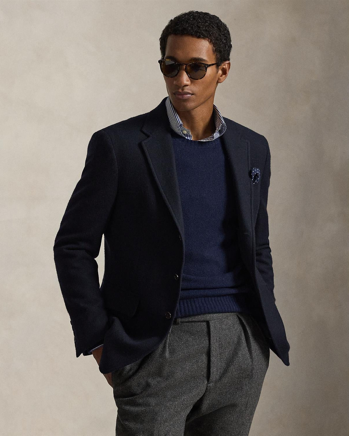 Genser Ull/Cashmir - Navy