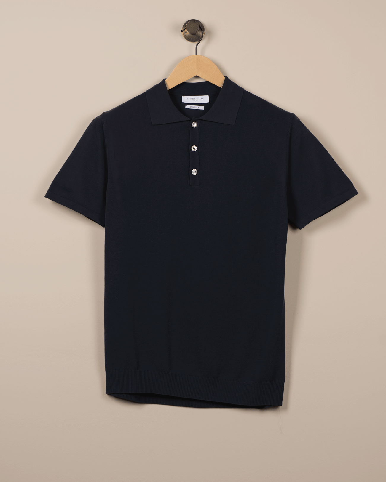 Skjortegenser Dry Cotton Kort Arm - Navy