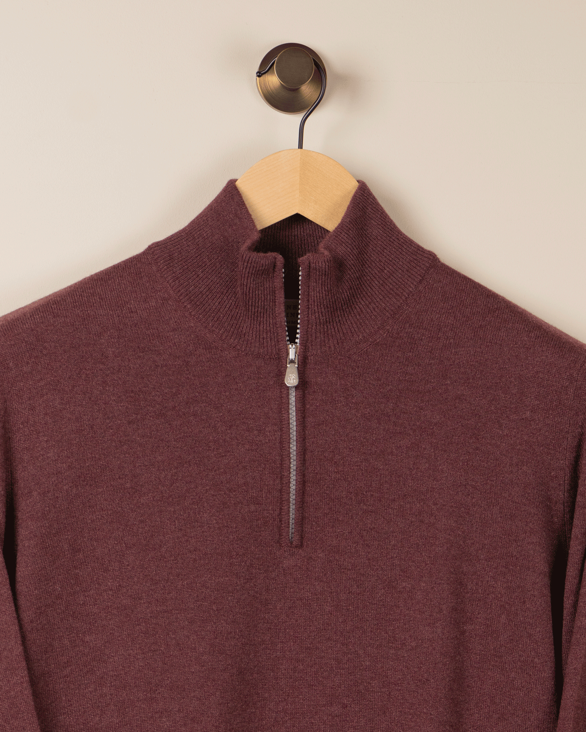 Genser M/Half zip - Burgunder