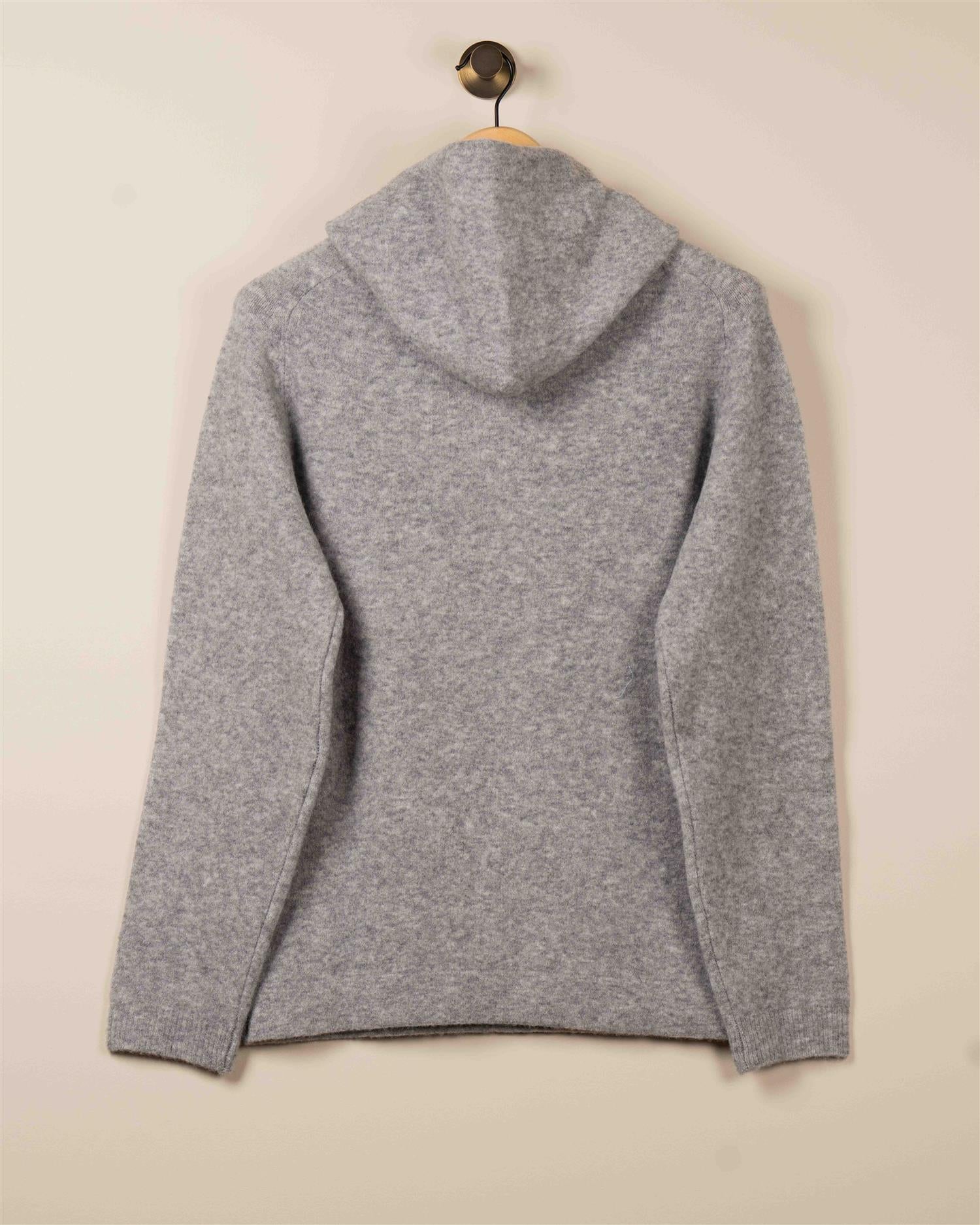 Hoodie Vasket Ull - Grå