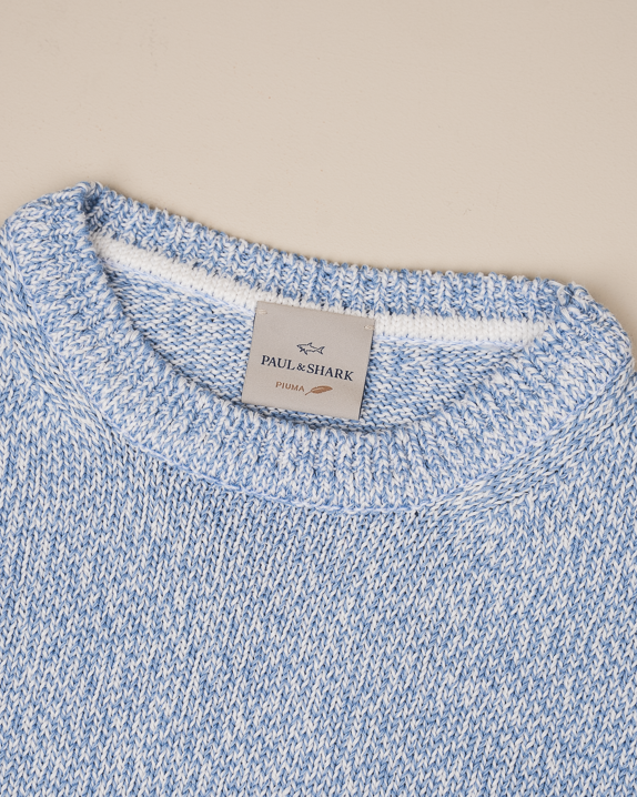 Crew Neck Piuma Bomull Genser - Lys blå