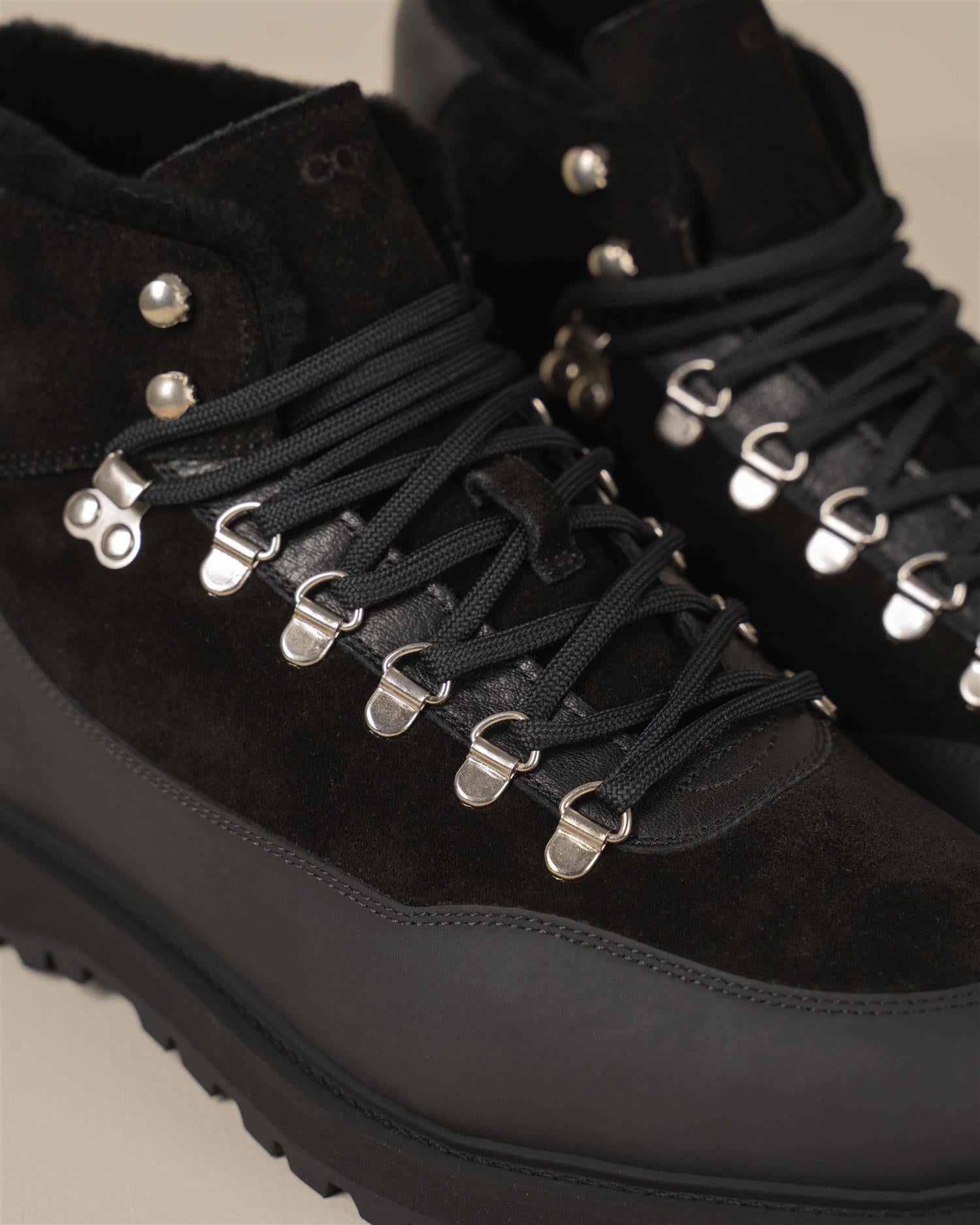 Terrein Boot W/Rubber Panel  and Sherling - Sort