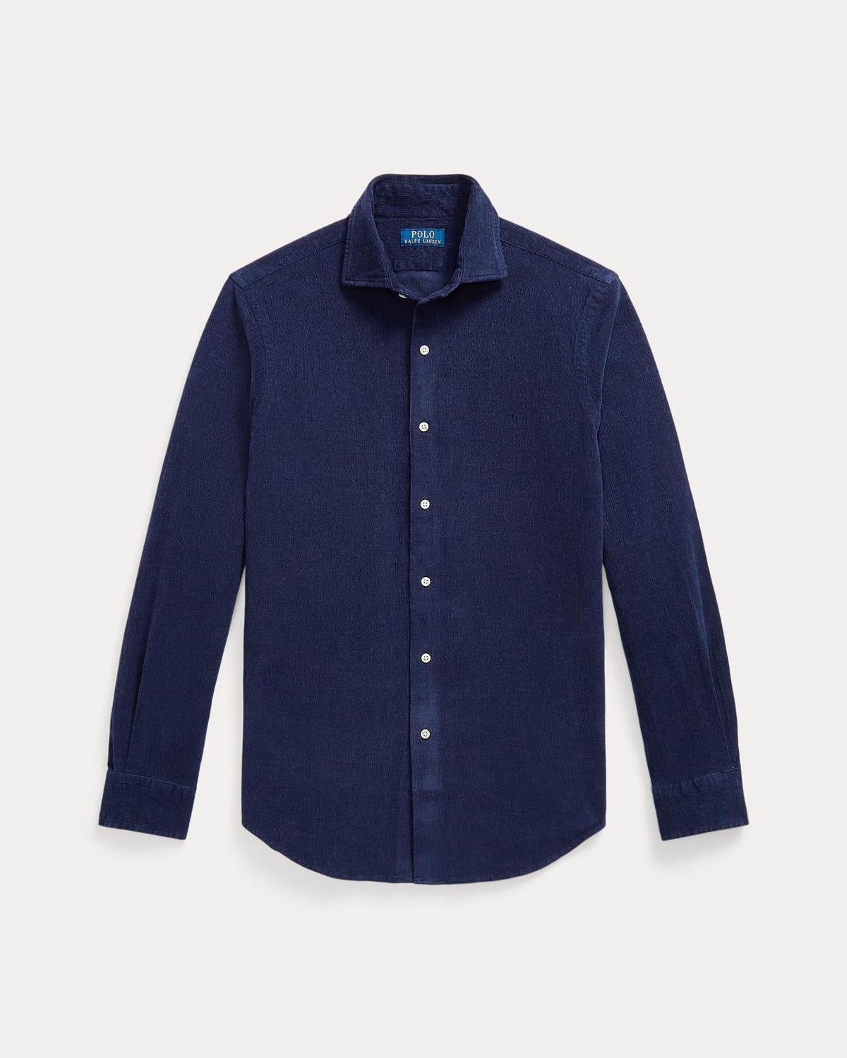 Kordfløyelskjorte med tynn rille - Navy