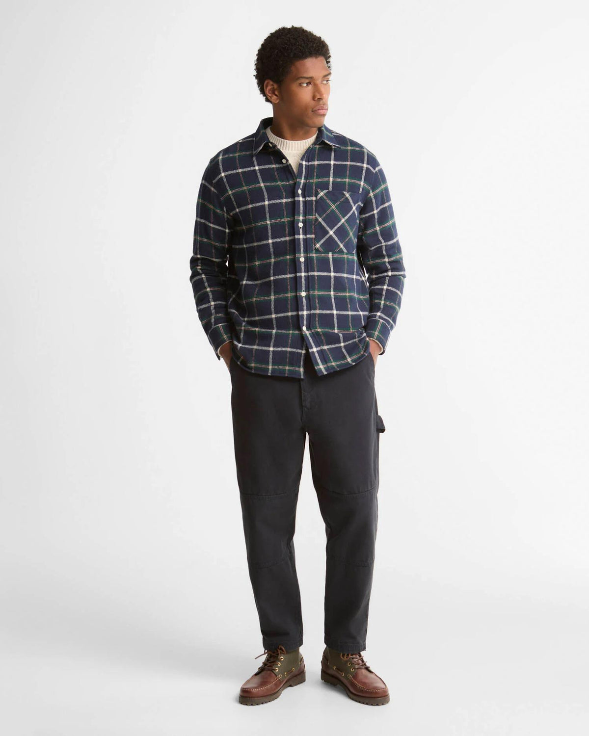 Flanell skjorte Hetton - Navy