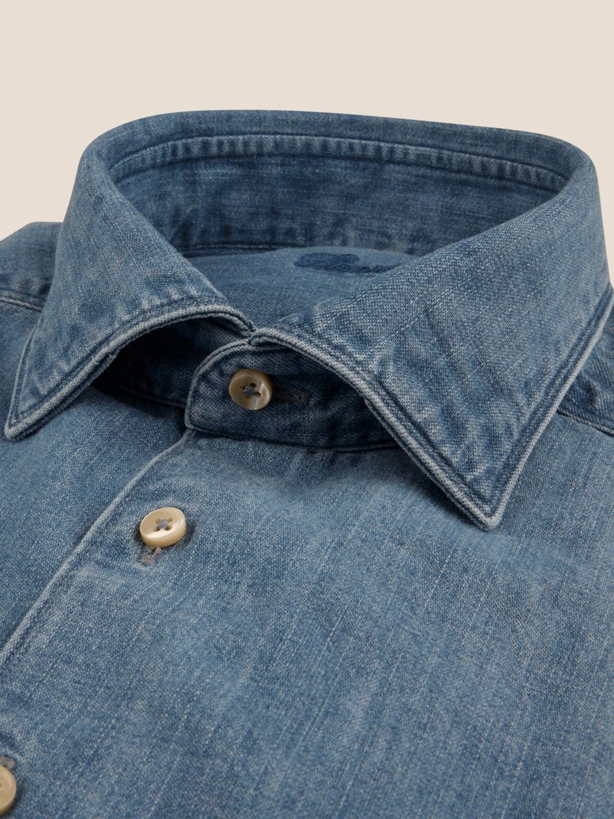 Denim Skjorte m/Lommer