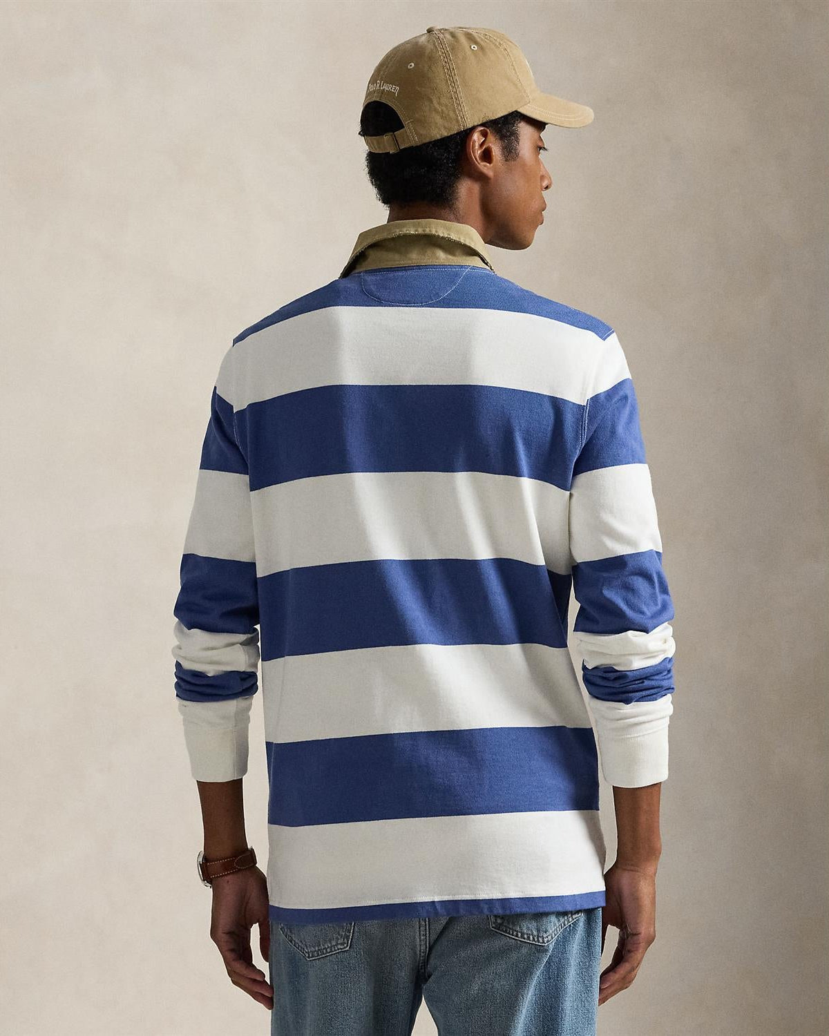 Stripet Rugby - Blå/Krem