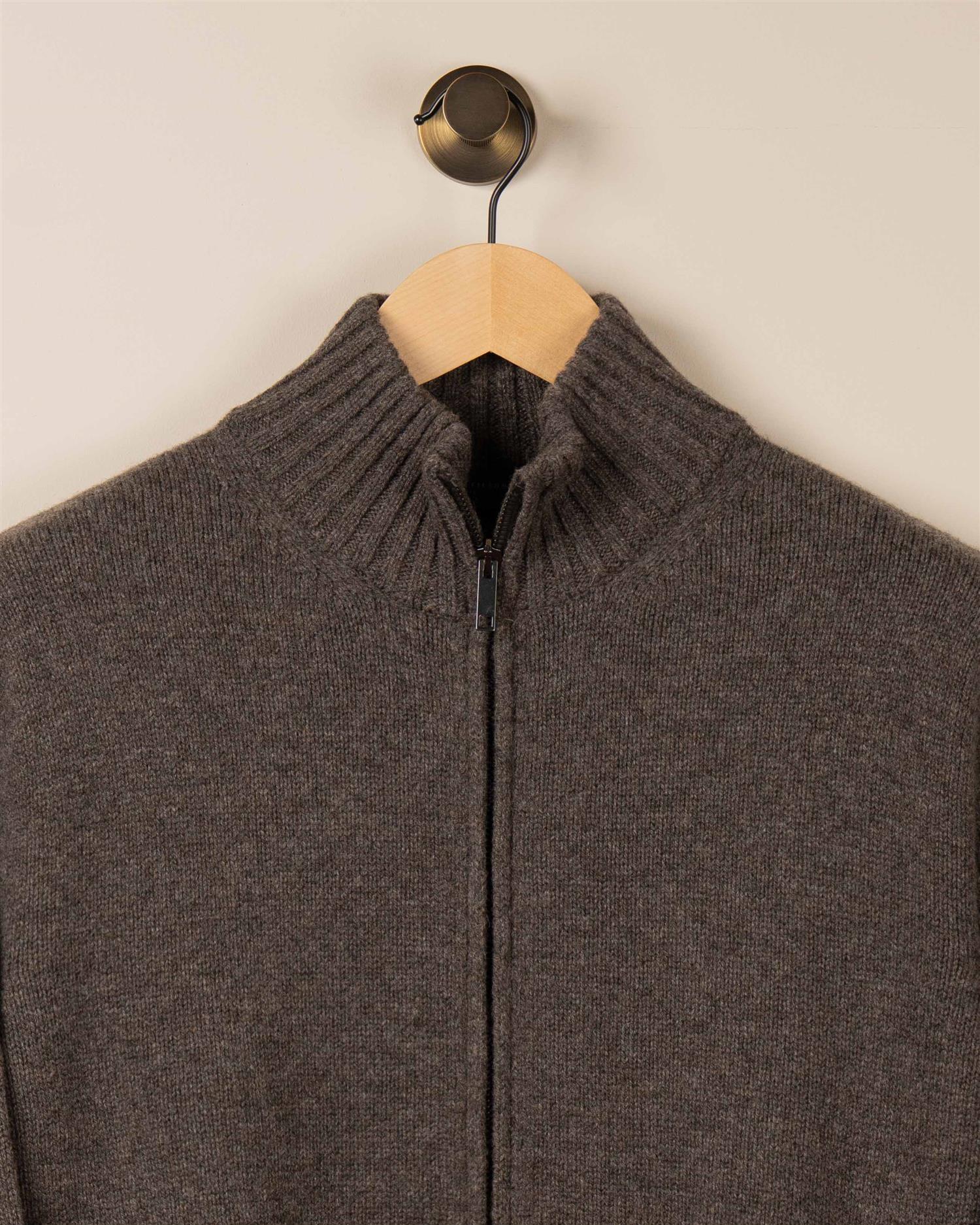 Full Zip Cardigan - Brun
