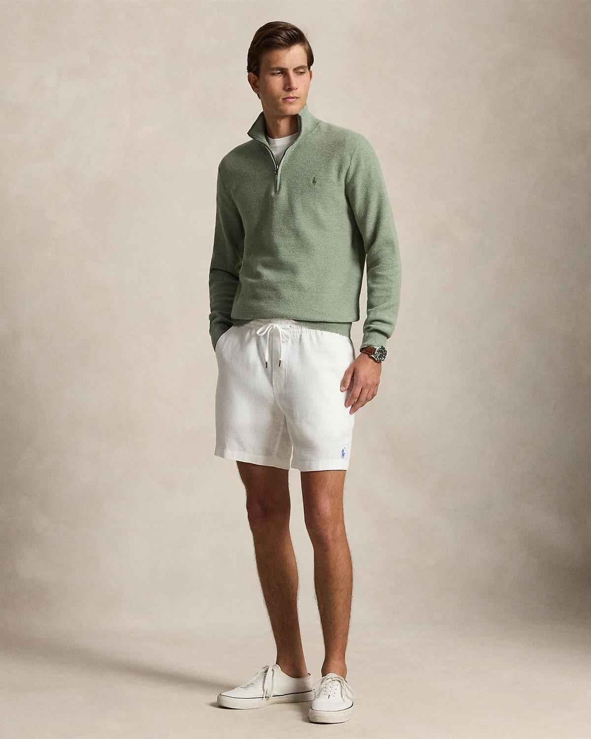 Bomull Half-Zip - Grønn