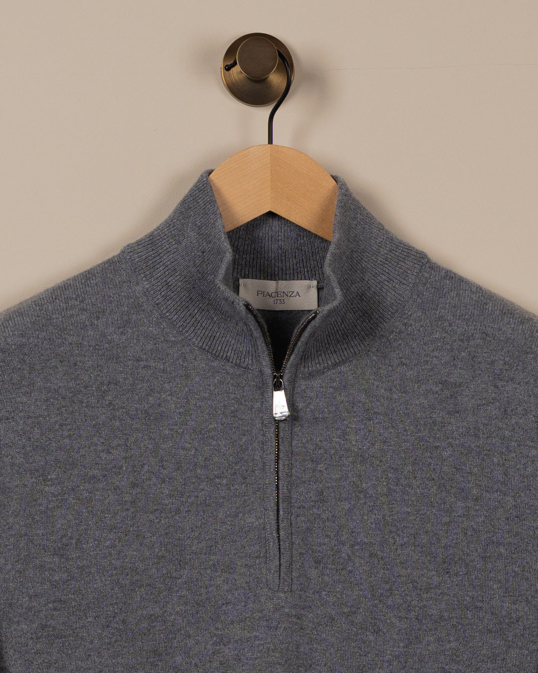 Cashmere Half-Zip genser - Grå