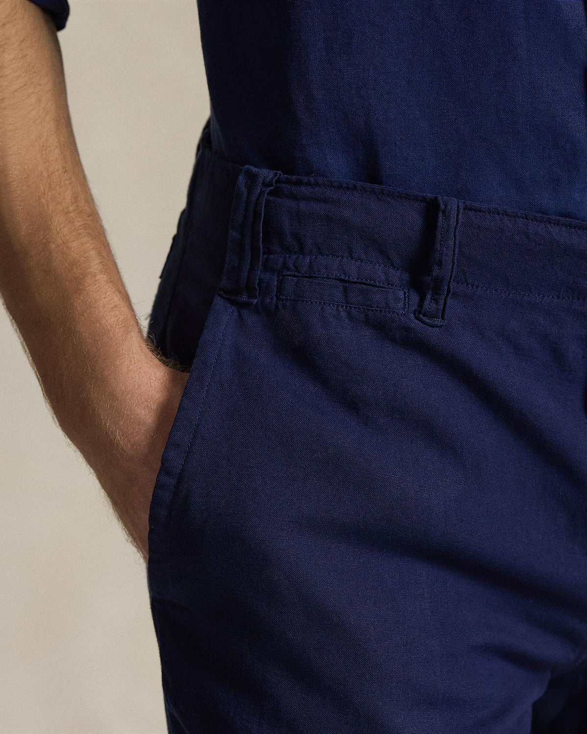 Maritim Bomull/Lin Shorts - Navy