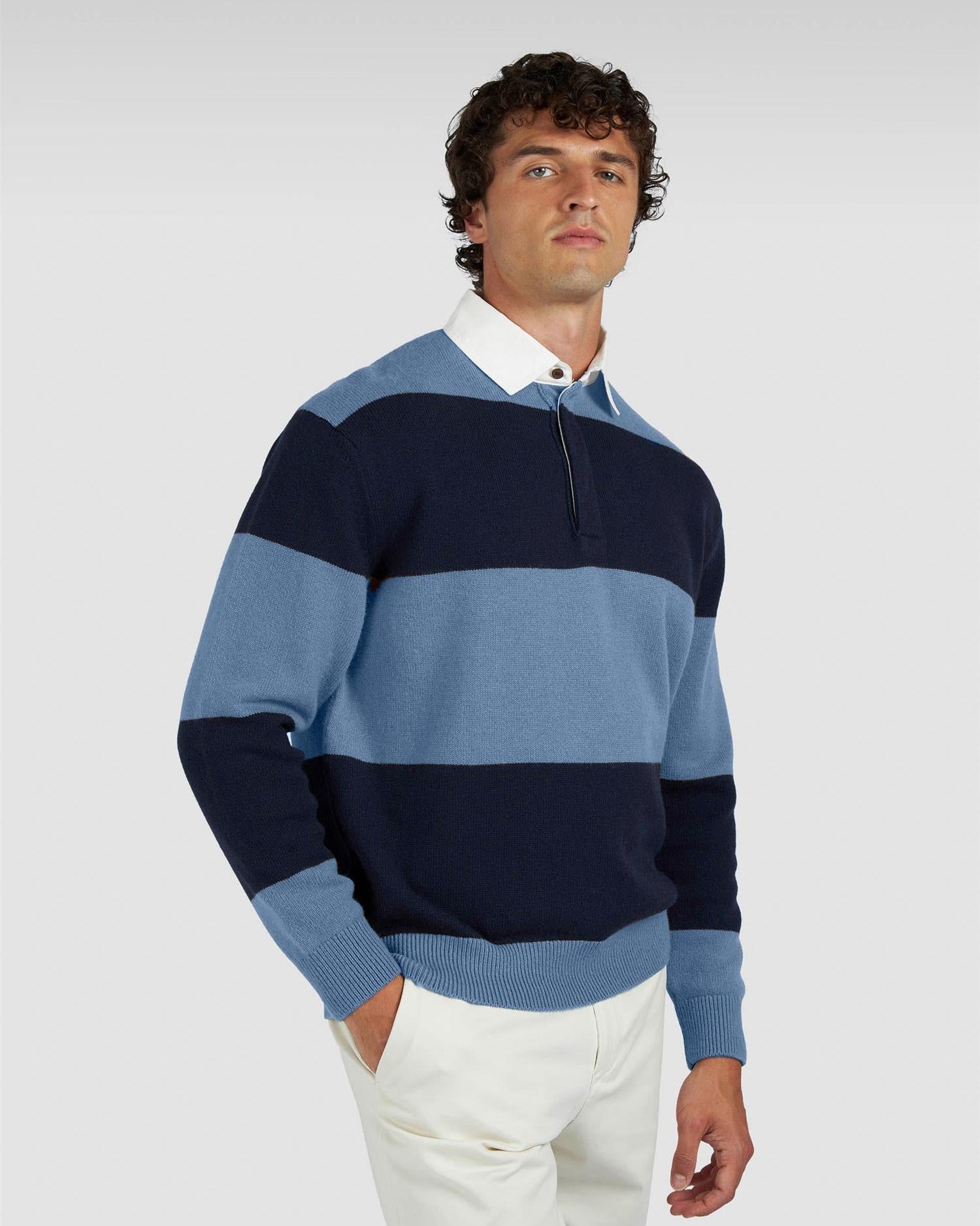 Rugby Genser - Navy/Lysblå