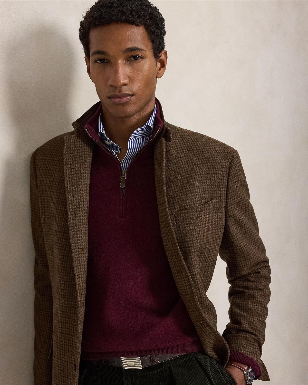 Merino Half Zip - Burgunder
