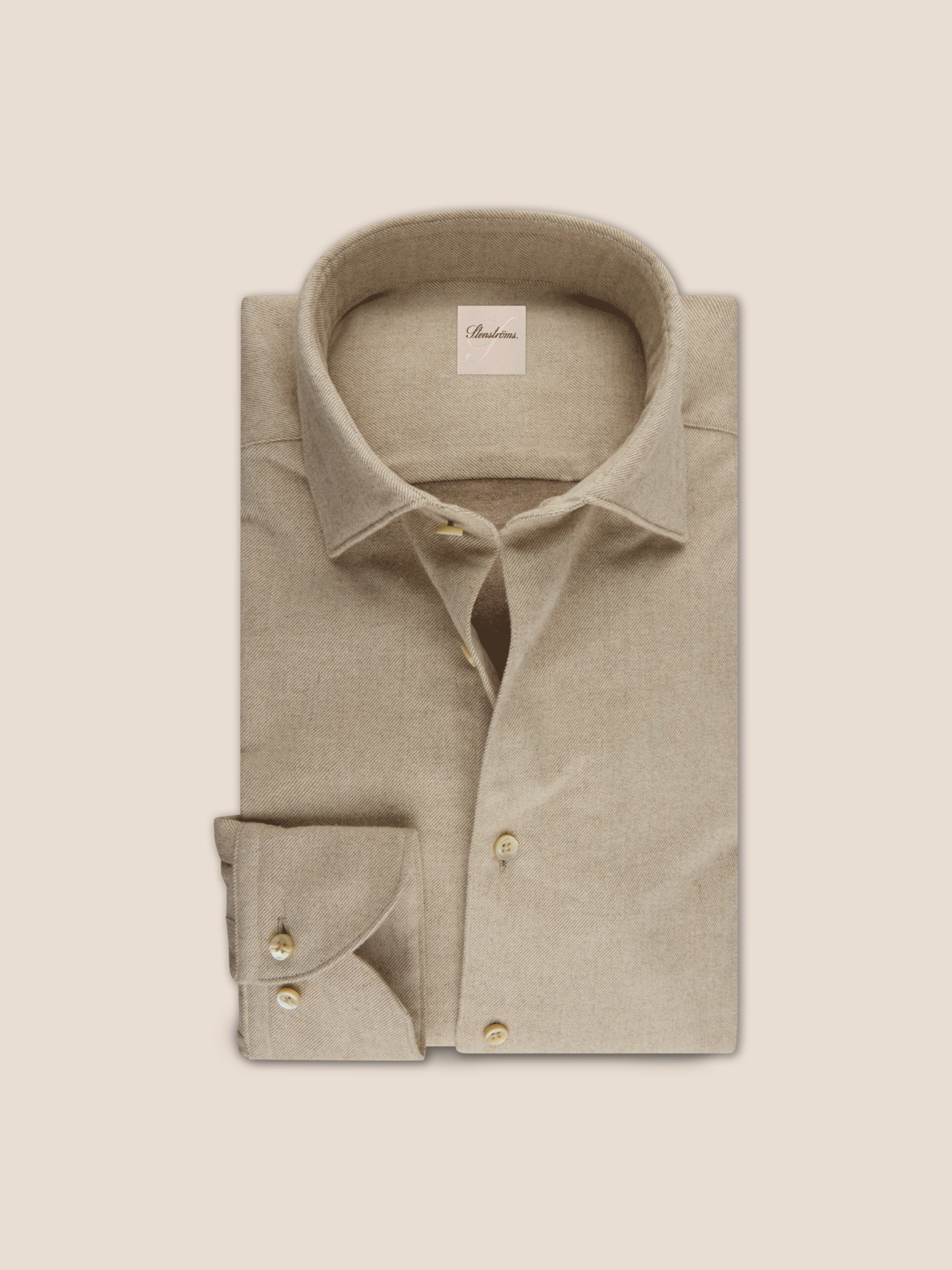 Regular Flanell Skjorte - Beige