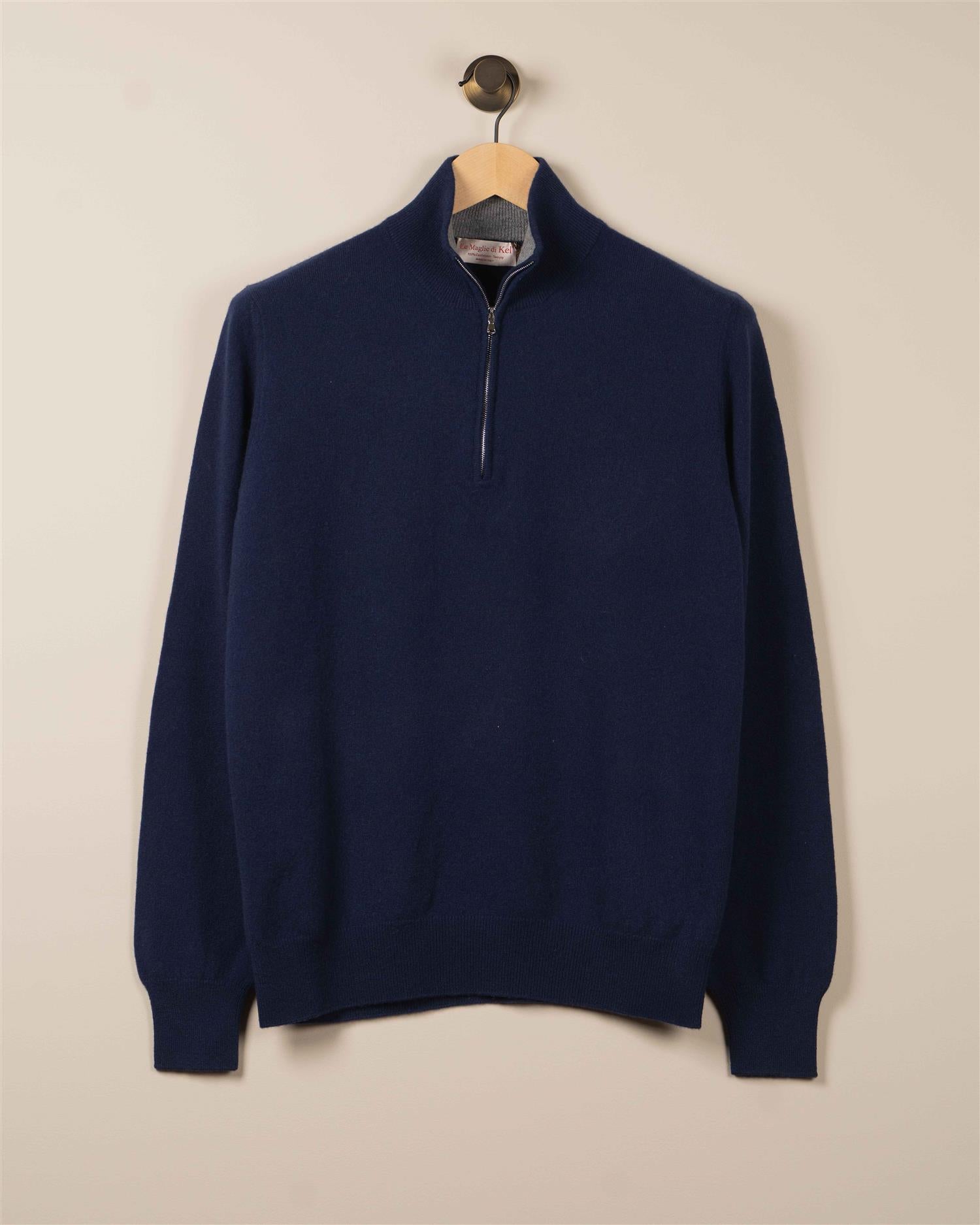 Kashmir Half-Zip m/Kontrast- Navy