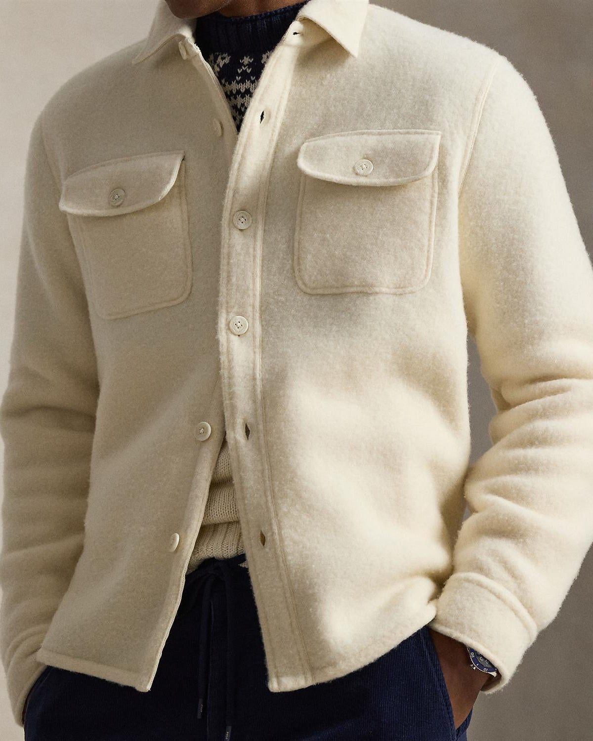 Overshirt Ull - Krem