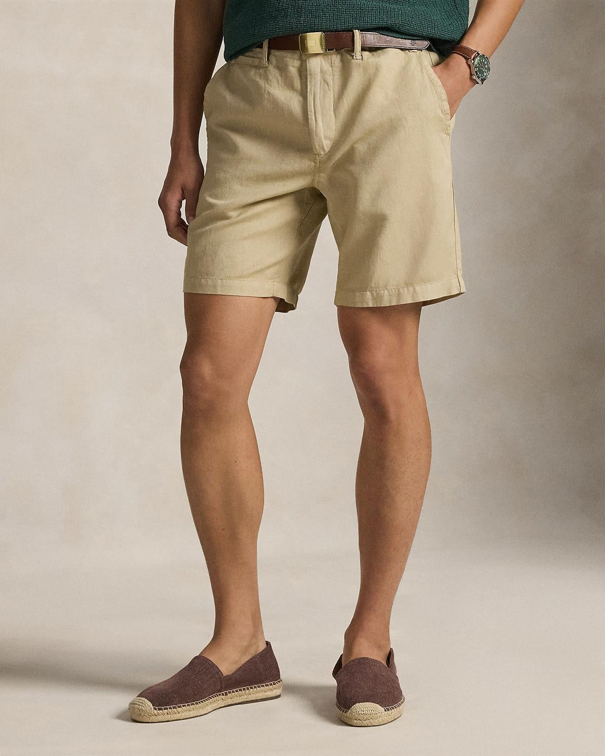 Maritim Bomull/Lin Shorts - Beige