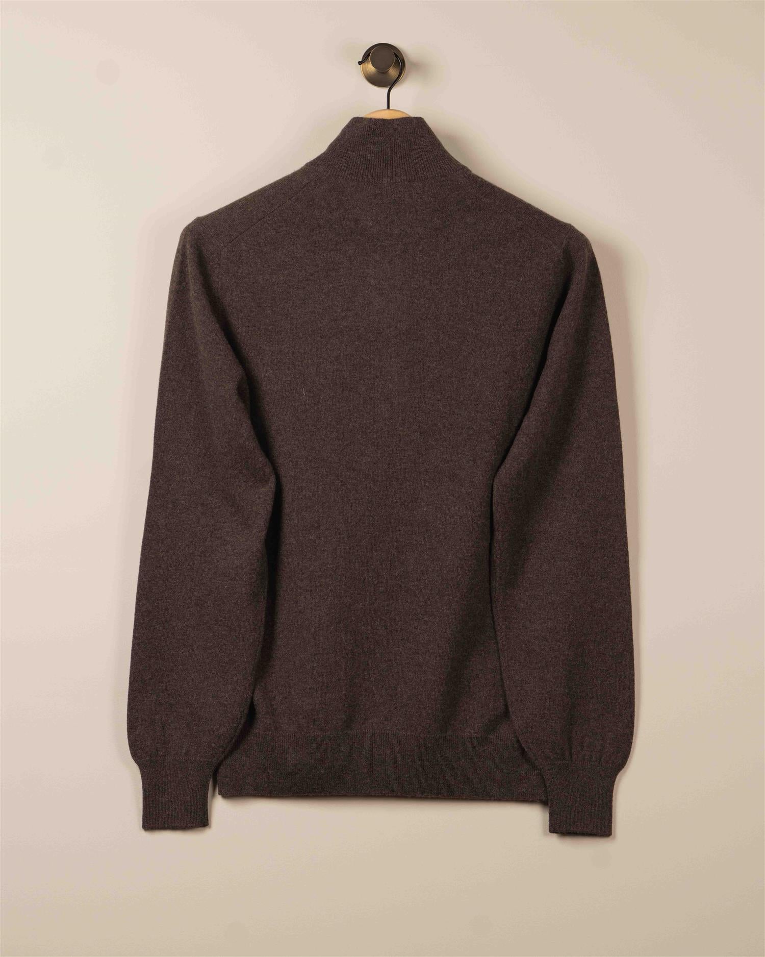 Kashmir Half-Zip m/Kontrast- Brun