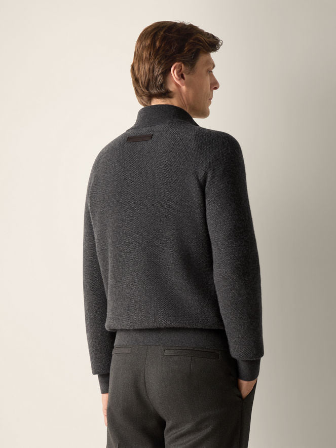 Mélange Oasi Cashmere Zip - Grå
