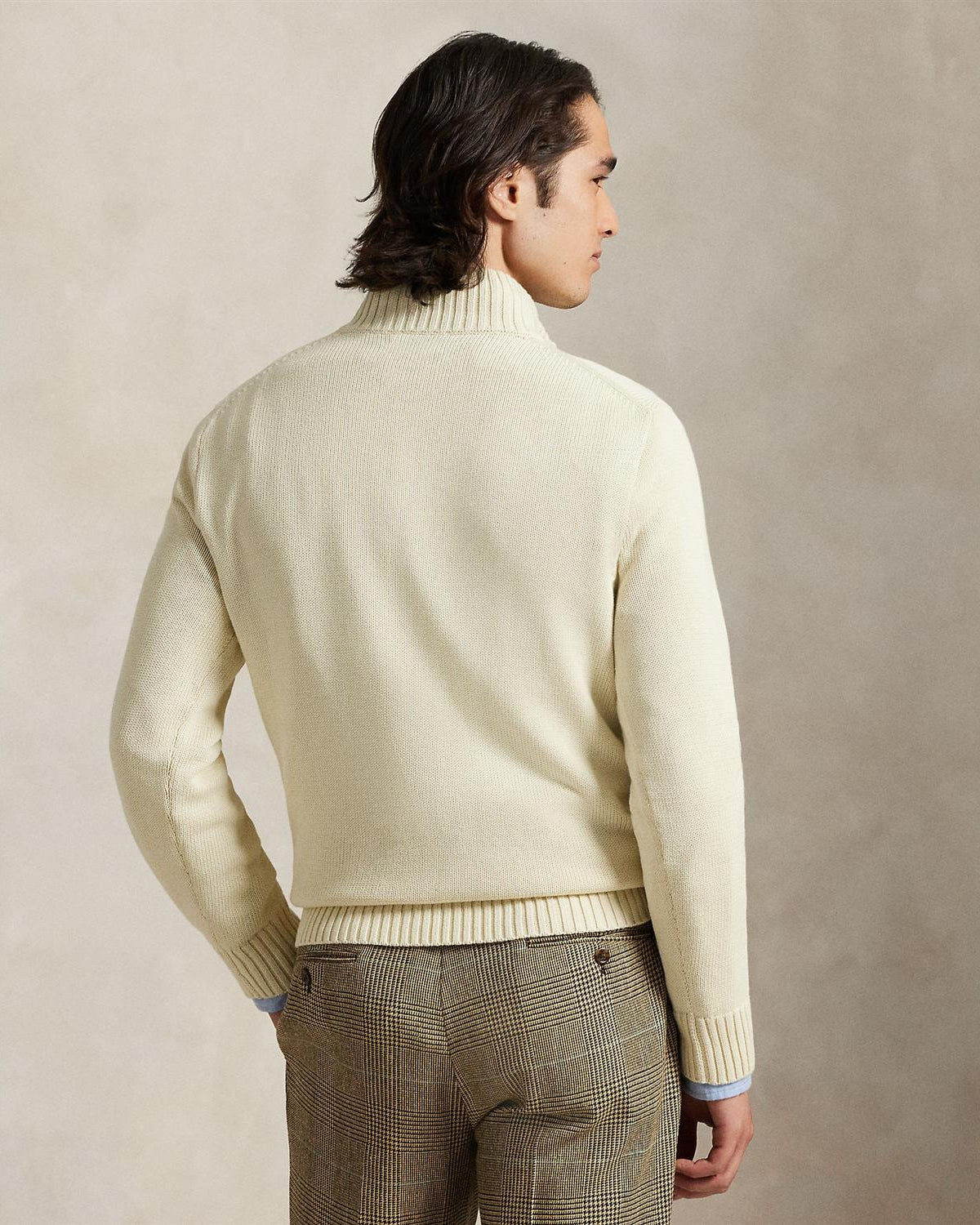 Half-Zip Bomull - Krem