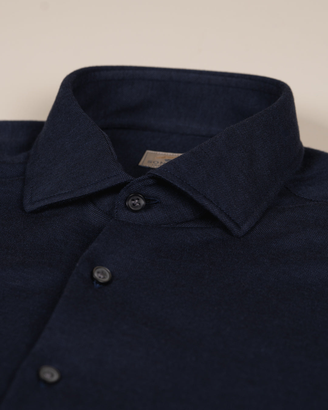 Ensfargete Flanell  - Navy